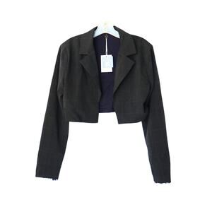 MONTAGE SWIMWEAR Ashley Cropped Mini Blazer - Charcoal - S